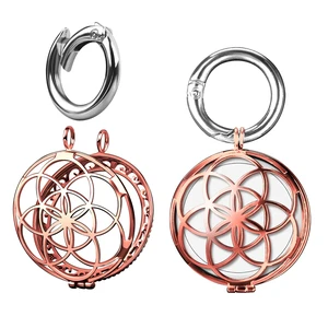Metal Keychain for Apple AirTag Protective Case Holder Key Ring Dog Luggage Bike - Rose Gold Metal Keychain for Apple AirTag Protective Case Holder Key Ring Dog Luggage Bike - Rose Gold