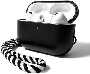 for AirPods Pro 3 Genuine Leather CaseAll-Round ShockproofMulti Leather, Frame+Hide Patented Dual LayerWireless Charging ReadyLED Visiblewith Lanyard (Black, Waxed Leather) for AirPods Pro 3 Genuine Leather CaseAll-Round ShockproofMulti Leather, Frame+Hide Patented Dual LayerWireless Charging ReadyLED Visiblewith Lanyard (Black, Waxed Leather)