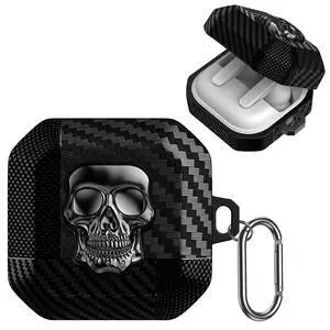 for Samsung Galaxy Buds 4 Pro Case/Galaxy Bud 4 Cover Skull Silver | Funny 3D Skeleton Carbon Fiber Shockproof Cover with Keychain, Gothic Boys Men Earbuds Case for Galaxy Bud 4/ Buds 4 Pro for Samsung Galaxy Buds 4 Pro Case/Galaxy Bud 4 Cover Skull Silver | Funny 3D Skeleton Carbon Fiber Shockproof Cover with Keychain, Gothic Boys Men Earbuds Case for Galaxy Bud 4/ Buds 4 Pro