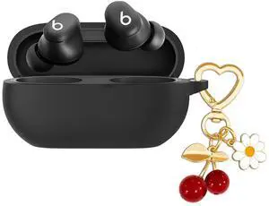 Protective Case for Beats Solo Buds Case Cover with Cute Cherry Charm Heart Keychain, Soft Silicone Daisy Key Chains Accessories for New Beats Solo Charging Case Earbuds for Women Men Black Protective Case for Beats Solo Buds Case Cover with Cute Cherry Charm Heart Keychain, Soft Silicone Daisy Key Chains Accessories for New Beats Solo Charging Case Earbuds for Women Men Black