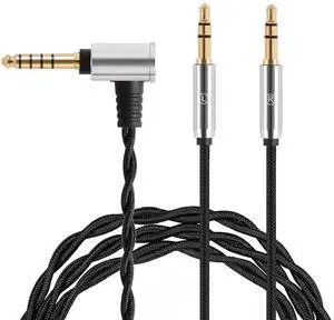 Replacement Cable, Connecting Cable Compatible with HiFiman HE400S HE-400I HE-350 HE4XX/HE-400i/HE560, Balanced line Headphone Audio Adapter 2.5/3.5/4.4mm to Dual 3.5mm(4.4mm Plug), Black Replacement Cable, Connecting Cable Compatible with HiFiman HE400S HE-400I HE-350 HE4XX/HE-400i/HE560, Balanced line Headphone Audio Adapter 2.5/3.5/4.4mm to Dual 3.5mm(4.4mm Plug), Black