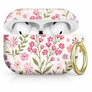 Compatible with AirPod Pro 2nd/1st Generation Case Cover with Key Chain,Full Protective Shockproof Wireless Headphone Case for Airpod Pro 2023/2022/2019(Floral with Pink Purple Flowers) Compatible with AirPod Pro 2nd/1st Generation Case Cover with Key Chain,Full Protective Shockproof Wireless Headphone Case for Airpod Pro 2023/2022/2019(Floral with Pink Purple Flowers)