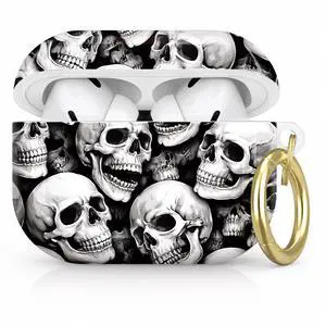 Compatible with AirPod Pro 2nd/1st Generation Case Cover with Key Chain,Full Protective Shockproof Wireless Headphone Case for Airpod Pro 2023/2022/2019(Skull Black White Seamless) Compatible with AirPod Pro 2nd/1st Generation Case Cover with Key Chain,Full Protective Shockproof Wireless Headphone Case for Airpod Pro 2023/2022/2019(Skull Black White Seamless)
