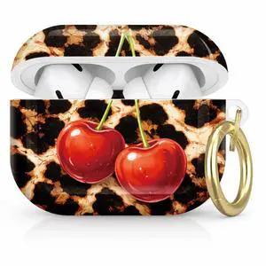 Compatible with AirPod Pro 2nd/1st Generation Case Cover with Key Chain,Full Protective Shockproof Wireless Headphone Case for Airpod Pro 2023/2022/2019(Leopard with Cherries) Compatible with AirPod Pro 2nd/1st Generation Case Cover with Key Chain,Full Protective Shockproof Wireless Headphone Case for Airpod Pro 2023/2022/2019(Leopard with Cherries)
