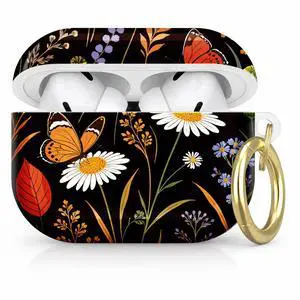 Compatible with AirPod Pro 2nd/1st Generation Case Cover with Key Chain,Full Protective Shockproof Wireless Headphone Case for Airpod Pro 2023/2022/2019(Floral with Butterflies Leaves) Compatible with AirPod Pro 2nd/1st Generation Case Cover with Key Chain,Full Protective Shockproof Wireless Headphone Case for Airpod Pro 2023/2022/2019(Floral with Butterflies Leaves)