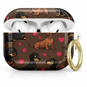 Compatible with AirPod Pro 2nd/1st Generation Case Cover with Key Chain,Full Protective Shockproof Wireless Headphone Case for Airpod Pro 2023/2022/2019(Dachshund Dogs Hearts Brown) Compatible with AirPod Pro 2nd/1st Generation Case Cover with Key Chain,Full Protective Shockproof Wireless Headphone Case for Airpod Pro 2023/2022/2019(Dachshund Dogs Hearts Brown)