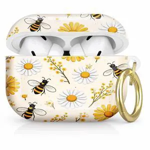 Compatible with AirPod Pro 2nd/1st Generation Case Cover with Key Chain,Full Protective Shockproof Wireless Headphone Case for Airpod Pro 2023/2022/2019(Daisies Bees Yellow Flowers) Compatible with AirPod Pro 2nd/1st Generation Case Cover with Key Chain,Full Protective Shockproof Wireless Headphone Case for Airpod Pro 2023/2022/2019(Daisies Bees Yellow Flowers)