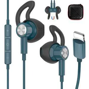 for Apple Lightning Headphones MFi-Certified Wired Earbuds Blue | Magnetic Larger Ear Buds Earphones with Anti-Drop Tips Corded Headset Cord for iPhone 14 Plus 13 Pro Max 12 Mini 11 XS XR 8 for Apple Lightning Headphones MFi-Certified Wired Earbuds Blue | Magnetic Larger Ear Buds Earphones with Anti-Drop Tips Corded Headset Cord for iPhone 14 Plus 13 Pro Max 12 Mini 11 XS XR 8