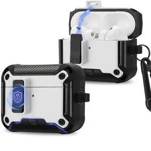Compatible with AirPods Pro 3 Case, Rugged Hard Protective Cover Designed for Apple AirPod Pro 3rd Generation, Magnetic Automatic Lock with Phone Stand (White) Compatible with AirPods Pro 3 Case, Rugged Hard Protective Cover Designed for Apple AirPod Pro 3rd Generation, Magnetic Automatic Lock with Phone Stand (White)
