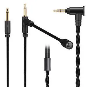 Voice Call Microphone Boom Cable,Aluminum Alloy Mic Dual 3.5mm Gaming Cable Compatible with Hifiman HE4XX HE560 MDR Z1R Beyerdynamic T1 for Studio Gaming livestreams Audiophile 3.5mm 6.5ft Voice Call Microphone Boom Cable,Aluminum Alloy Mic Dual 3.5mm Gaming Cable Compatible with Hifiman HE4XX HE560 MDR Z1R Beyerdynamic T1 for Studio Gaming livestreams Audiophile 3.5mm 6.5ft
