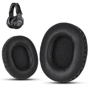 Replacement Ear Pads for Audio Technica M50X Soft Memory Foam Cushions Compatible with ATH M50X M50BT M40X M35 M30, Audio Technica Earpads, Black by Replacement Ear Pads for Audio Technica M50X Soft Memory Foam Cushions Compatible with ATH M50X M50BT M40X M35 M30, Audio Technica Earpads, Black by
