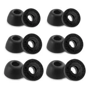 Replacement Foam Eartips for JBL Tune Buds/JBL Vibe Buds, 6Pairs | Compatible with JBL Live Free 2, JBL Live Pro 2, JBL Live Beam 3, JBL Tour Pro 3, JBL Tour Pro 2 Earbuds (S/M/L, Black) Replacement Foam Eartips for JBL Tune Buds/JBL Vibe Buds, 6Pairs | Compatible with JBL Live Free 2, JBL Live Pro 2, JBL Live Beam 3, JBL Tour Pro 3, JBL Tour Pro 2 Earbuds (S/M/L, Black)