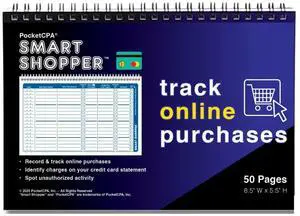 Smart Shopper - 50 Sheets - Works Like a Check Register to Record & Track Your Purchases on Amazon. Easily Reconcile Purchase Activity with Your Monthly Credit Card Statements. Made in USA Smart Shopper - 50 Sheets - Works Like a Check Register to Record & Track Your Purchases on Amazon. Easily Reconcile Purchase Activity with Your Monthly Credit Card Statements. Made in USA