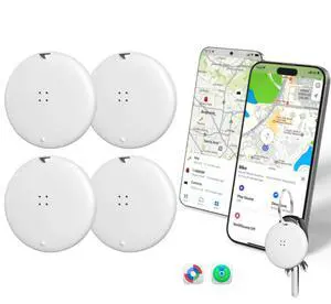 Bluetooth Smart Tracker Tags 4 Pack, Item Finder for Apple Find My (iOS) & Google Find Hub (Android), Waterproof Locator with Replaceable Battery for Keys, Wallet, Bag, Luggage-White Bluetooth Smart Tracker Tags 4 Pack, Item Finder for Apple Find My (iOS) & Google Find Hub (Android), Waterproof Locator with Replaceable Battery for Keys, Wallet, Bag, Luggage-White