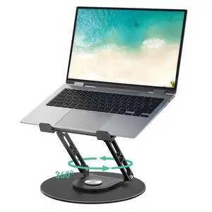Laptop Stand for Desk Adjustable Computer Stand with 360 Rotating Base Ergonomic Laptop Riser Mount for Desk Foldable Protable Computer Desk Fits with MacBook Pro Air, Round Black Laptop Stand for Desk Adjustable Computer Stand with 360 Rotating Base Ergonomic Laptop Riser Mount for Desk Foldable Protable Computer Desk Fits with MacBook Pro Air, Round Black