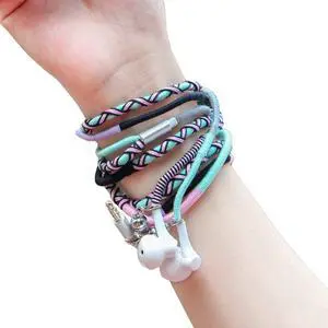 3.5mm in-Ear Wired Braided Bracelet Headphones Earbuds with Built-in Microphone Tangle-Free Cord Heavy bass Remote for iPhone, iPad, Mac 3.5mm in-Ear Wired Braided Bracelet Headphones Earbuds with Built-in Microphone Tangle-Free Cord Heavy bass Remote for iPhone, iPad, Mac