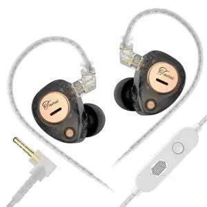 KZ Taurus iems for Gaming with mic,Clear Black | Dual 8mm Dynamic Drivers for Powerful Bass, Comfortable Fit iems for Gaming, 2-Pin Gold-Plated Wired Earbuds for Singers KZ Taurus iems for Gaming with mic,Clear Black | Dual 8mm Dynamic Drivers for Powerful Bass, Comfortable Fit iems for Gaming, 2-Pin Gold-Plated Wired Earbuds for Singers