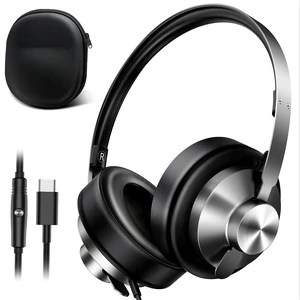 USB C Headphones Wired with Comfortable Ear Pads, Over Ear Bass HiFi Sound Foldable Travel Headphone, Durable Metal Frame, Compatible with iPhone 17/16/Samsung Galaxy S25/S24 Google Pixel 9 - Black USB C Headphones Wired with Comfortable Ear Pads, Over Ear Bass HiFi Sound Foldable Travel Headphone, Durable Metal Frame, Compatible with iPhone 17/16/Samsung Galaxy S25/S24 Google Pixel 9 - Black