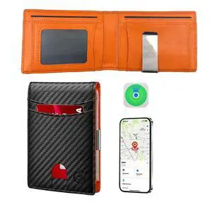 Smart Tracker Wallet for Men,Compatible with Android and Ios, Mens Wallet GPS Tracker Card Holder With Men Gift for Christmas. (Carbon Black) (iOS & Android) Smart Tracker Wallet for Men,Compatible with Android and Ios, Mens Wallet GPS Tracker Card Holder With Men Gift for Christmas. (Carbon Black) (iOS & Android)