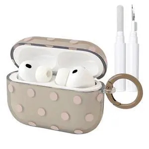 Cute Polka Dot Case for AirPods Pro 3 with Cleaner Kit | Clear,Shockproof,Full Protective Cover,Soft TPU,Daily,With Keychain,For Women,For Airpods Pro 3rd(2025) Cute Polka Dot Case for AirPods Pro 3 with Cleaner Kit | Clear,Shockproof,Full Protective Cover,Soft TPU,Daily,With Keychain,For Women,For Airpods Pro 3rd(2025)