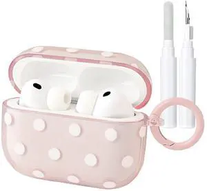 Cute Polka Dot Case for AirPods Pro 3 with Cleaner Kit | Clear,Shockproof,Full Protective Cover,Soft TPU,Daily,With Keychain,For Women,For Airpods Pro 3rd(2025) Cute Polka Dot Case for AirPods Pro 3 with Cleaner Kit | Clear,Shockproof,Full Protective Cover,Soft TPU,Daily,With Keychain,For Women,For Airpods Pro 3rd(2025)