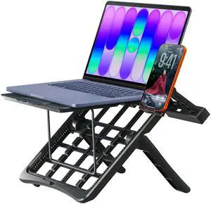 Adjustable Laptop Stand for Desk, Ergonomic Riser for 10-17" Lap | ABS 4-in-1 sit-stand riser with phone holder. Fits Mac/Dell/HP. Great for students & workers.For office, dorm, travel, gaming Adjustable Laptop Stand for Desk, Ergonomic Riser for 10-17" Lap | ABS 4-in-1 sit-stand riser with phone holder. Fits Mac/Dell/HP. Great for students & workers.For office, dorm, travel, gaming