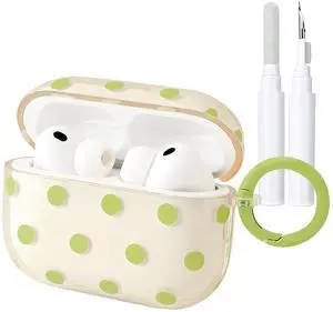 Cute Polka Dot Case for AirPods Pro 3 with Cleaner Kit | Clear,Shockproof,Full Protective Cover,Soft TPU,Daily,With Keychain,For Women,For Airpods Pro 3rd(2025) Cute Polka Dot Case for AirPods Pro 3 with Cleaner Kit | Clear,Shockproof,Full Protective Cover,Soft TPU,Daily,With Keychain,For Women,For Airpods Pro 3rd(2025)