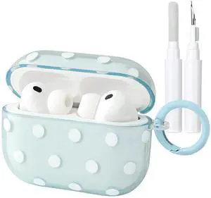 Cute Polka Dot Case for AirPods Pro 3 with Cleaner Kit | Clear,Shockproof,Full Protective Cover,Soft TPU,Daily,With Keychain,For Women,For Airpods Pro 3rd(2025) Cute Polka Dot Case for AirPods Pro 3 with Cleaner Kit | Clear,Shockproof,Full Protective Cover,Soft TPU,Daily,With Keychain,For Women,For Airpods Pro 3rd(2025)