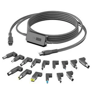 7Ft USB C to DC Adapter with Adjustable Output 5V-9V-12V-15V-20V-28V PD Fast Charging Cable Universal Charger 15PCS Connecor Tips DC Cable Kit Fit for Laptop Chromebook Phone Speaker USB Hub 7Ft USB C to DC Adapter with Adjustable Output 5V-9V-12V-15V-20V-28V PD Fast Charging Cable Universal Charger 15PCS Connecor Tips DC Cable Kit Fit for Laptop Chromebook Phone Speaker USB Hub