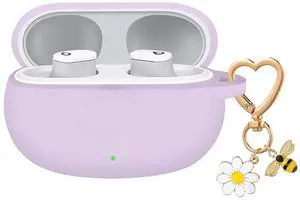 for Beats Studio Buds Case/Studio Buds Plus Case Cover with Cute Bee Daisy Flower Charm Keychain,Soft Silicone Cover Protective for Beats Studio Buds+ Earbuds Charging Case Purple for Beats Studio Buds Case/Studio Buds Plus Case Cover with Cute Bee Daisy Flower Charm Keychain,Soft Silicone Cover Protective for Beats Studio Buds+ Earbuds Charging Case Purple