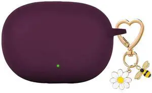 for Beats Studio Buds Case/Studio Buds Plus Case Cover with Cute Bee Daisy Flower Charm Keychain,Soft Silicone Cover Protective for Beats Studio Buds+ Charging Case Dark Purple for Beats Studio Buds Case/Studio Buds Plus Case Cover with Cute Bee Daisy Flower Charm Keychain,Soft Silicone Cover Protective for Beats Studio Buds+ Charging Case Dark Purple