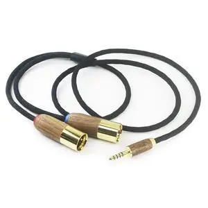 4.4mm Balanced Male to 2 XLR Male Audio Adapter Cable 6N OCC Copper Silver Plated Cord Walnut Wood Shell 4.4mm to 2 XLR Balanced Cable 1m/3.3ft/39inches 4.4mm Balanced Male to 2 XLR Male Audio Adapter Cable 6N OCC Copper Silver Plated Cord Walnut Wood Shell 4.4mm to 2 XLR Balanced Cable 1m/3.3ft/39inches