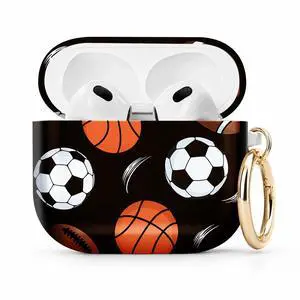 Compatible with Airpod 4 Case,TPU Cute Pattern Protective, Shockproof Anti Scratch Case with Keychain Ring, Supports Wireless Charging(Basketball Soccer Football) Compatible with Airpod 4 Case,TPU Cute Pattern Protective, Shockproof Anti Scratch Case with Keychain Ring, Supports Wireless Charging(Basketball Soccer Football)