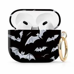 Compatible with Airpod 4 Case,TPU Cute Pattern Protective, Shockproof Anti Scratch Case with Keychain Ring, Supports Wireless Charging(Bats Flying) Compatible with Airpod 4 Case,TPU Cute Pattern Protective, Shockproof Anti Scratch Case with Keychain Ring, Supports Wireless Charging(Bats Flying)