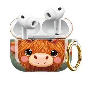 Compatible with AirPod Pro 3 Case 2025,Shockproof Protective Cover with Keychain,Multi-Theme Graphic Design Shell for Men Women,Ideal for Gym&Travel(Cute Cow with Bow and Flowers) Compatible with AirPod Pro 3 Case 2025,Shockproof Protective Cover with Keychain,Multi-Theme Graphic Design Shell for Men Women,Ideal for Gym&Travel(Cute Cow with Bow and Flowers)