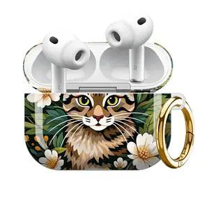 Compatible with AirPod Pro 3 Case 2025,Shockproof Protective Cover with Keychain,Multi-Theme Graphic Design Shell for Men Women,Ideal for Gym&Travel(Cat Floral Art) Compatible with AirPod Pro 3 Case 2025,Shockproof Protective Cover with Keychain,Multi-Theme Graphic Design Shell for Men Women,Ideal for Gym&Travel(Cat Floral Art)