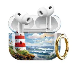Compatible with AirPod Pro 3 Case 2025,Shockproof Protective Cover with Keychain,Multi-Theme Graphic Design Shell for Men Women,Ideal for Gym&Travel(Lighthouse Waves Seagull Flower Sky Rock) Compatible with AirPod Pro 3 Case 2025,Shockproof Protective Cover with Keychain,Multi-Theme Graphic Design Shell for Men Women,Ideal for Gym&Travel(Lighthouse Waves Seagull Flower Sky Rock)