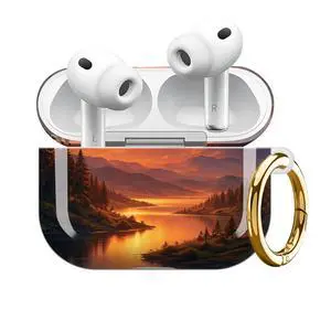 Compatible with AirPod Pro 3 Case 2025,Shockproof Protective Cover with Keychain,Multi-Theme Graphic Design Shell for Men Women,Ideal for Gym&Travel(Mountain Sunset Lake Forest Sky Clouds) Compatible with AirPod Pro 3 Case 2025,Shockproof Protective Cover with Keychain,Multi-Theme Graphic Design Shell for Men Women,Ideal for Gym&Travel(Mountain Sunset Lake Forest Sky Clouds)