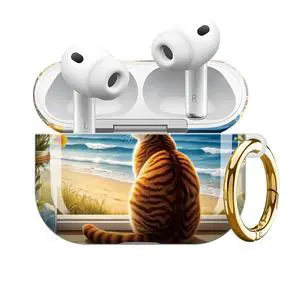 Compatible with AirPod Pro 3 Case 2025,Shockproof Protective Cover with Keychain,Multi-Theme Graphic Design Shell for Men Women,Ideal for Gym&Travel(Cat Beach Ocean Sky Flowers Jar) Compatible with AirPod Pro 3 Case 2025,Shockproof Protective Cover with Keychain,Multi-Theme Graphic Design Shell for Men Women,Ideal for Gym&Travel(Cat Beach Ocean Sky Flowers Jar)