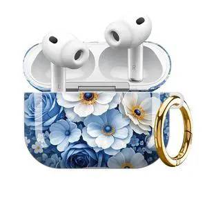 Compatible with AirPod Pro 3 Case 2025,Shockproof Protective Cover with Keychain,Multi-Theme Graphic Design Shell for Men Women,Ideal for Gym&Travel(Blue Floral Bouquet with Butterflies) Compatible with AirPod Pro 3 Case 2025,Shockproof Protective Cover with Keychain,Multi-Theme Graphic Design Shell for Men Women,Ideal for Gym&Travel(Blue Floral Bouquet with Butterflies)