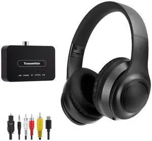 Wireless Headphones for TV, Foldable ANC Headphones for Traveling, Headset with Bluetooth Transmitter: Optical (Toslink), Coaxial, RCA, 3.5mm AUX and USB Audio Output, Wireless TV Headset for Seniors Wireless Headphones for TV, Foldable ANC Headphones for Traveling, Headset with Bluetooth Transmitter: Optical (Toslink), Coaxial, RCA, 3.5mm AUX and USB Audio Output, Wireless TV Headset for Seniors