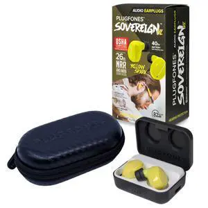 Sovereign VL Bluetooth Earplug Earbuds, 82dB Volume Limited OSHA | True Wireless Hearing Protection for Work, 26dB NRR Foam and Silicone Ear Plug Tips, Compliant Safety Headphones, 40 hr Case Sovereign VL Bluetooth Earplug Earbuds, 82dB Volume Limited OSHA | True Wireless Hearing Protection for Work, 26dB NRR Foam and Silicone Ear Plug Tips, Compliant Safety Headphones, 40 hr Case