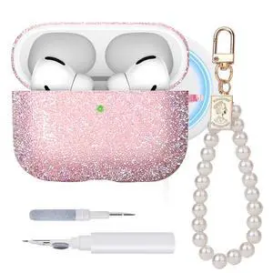 Glitter Case for Airpods Pro 3,with Wristlet Keychain & Cleaning Kit | MagSafe Compatible | TPU Material | Sparkle | Durable | Shockproof | Glitter Pink Glitter Case for Airpods Pro 3,with Wristlet Keychain & Cleaning Kit | MagSafe Compatible | TPU Material | Sparkle | Durable | Shockproof | Glitter Pink