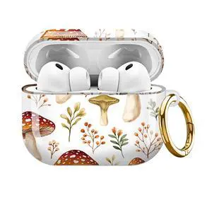 Compatible with AirPods Pro 3rd Generation Case (2025), Soft Cute TPU Drop Protective Shockproof Cover AirPods Pro 3 Case Accessories with Gold Keychain for Women Men Cute Boho Mushroom Compatible with AirPods Pro 3rd Generation Case (2025), Soft Cute TPU Drop Protective Shockproof Cover AirPods Pro 3 Case Accessories with Gold Keychain for Women Men Cute Boho Mushroom