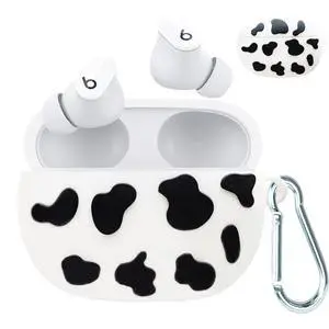 Compatible with Beats Studio Buds Case Cow Print, Cute Beats Studio Buds Case for Women Girls, Soft Silicone Beats Studio Earbuds Case Cover with Keychain, Ear Bud Protective Cases Accessories Compatible with Beats Studio Buds Case Cow Print, Cute Beats Studio Buds Case for Women Girls, Soft Silicone Beats Studio Earbuds Case Cover with Keychain, Ear Bud Protective Cases Accessories