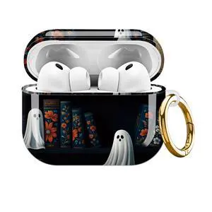 Compatible with AirPods Pro 3rd Generation Case (2025), Soft Cute TPU Drop Protective Shockproof Cover AirPods Pro 3 Case Accessories with Gold Keychain for Women Men Cute Ghost Bookshelf Compatible with AirPods Pro 3rd Generation Case (2025), Soft Cute TPU Drop Protective Shockproof Cover AirPods Pro 3 Case Accessories with Gold Keychain for Women Men Cute Ghost Bookshelf