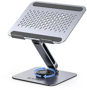 Adjustable Laptop Stand with 360° Rotating Base, Foldable Aluminum Alloy Laptop Riser for Desk, Compatible with MacBook Neo Air Pro, Dell, HP (Up to 17") - ST10, Gray Adjustable Laptop Stand with 360° Rotating Base, Foldable Aluminum Alloy Laptop Riser for Desk, Compatible with MacBook Neo Air Pro, Dell, HP (Up to 17") - ST10, Gray