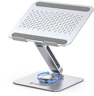Adjustable Laptop Stand with 360° Rotating Base, Foldable Aluminum Alloy Laptop Riser for Desk, Compatible with MacBook Neo Air Pro, Dell, HP (Up to 17") - ST10, Silver Adjustable Laptop Stand with 360° Rotating Base, Foldable Aluminum Alloy Laptop Riser for Desk, Compatible with MacBook Neo Air Pro, Dell, HP (Up to 17") - ST10, Silver