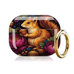 Compatible with AirPod Pro 3rd Gen(2025) Case,Protective Case for AirPod Pro 3rd Gen, Shockproof with Carabiner, Wireless Charging Compatible for Women Men(Squirrel and Flowers) Compatible with AirPod Pro 3rd Gen(2025) Case,Protective Case for AirPod Pro 3rd Gen, Shockproof with Carabiner, Wireless Charging Compatible for Women Men(Squirrel and Flowers)