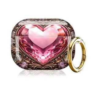 Compatible with AirPod Pro 3rd Gen(2025) Case,Protective Case for AirPod Pro 3rd Gen, Shockproof with Carabiner, Wireless Charging Compatible for Women Men(Heart Gem Ornate) Compatible with AirPod Pro 3rd Gen(2025) Case,Protective Case for AirPod Pro 3rd Gen, Shockproof with Carabiner, Wireless Charging Compatible for Women Men(Heart Gem Ornate)